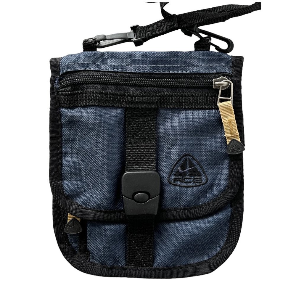Rare Vtg NIKE ACG Sling Bag Blue Mini Wallet Crossbody Shoulder Removable Strap